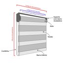 Ver imagem 6 de Persiana Double Vision Semi Blackout - ( Largura 60x Altura 60 Cm )