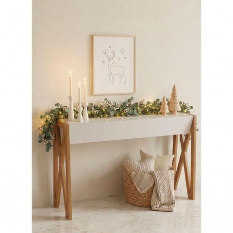 Aparador Decorativo Suiça Minimalista 140cm Branco Retangular para Sala de Estar Requinte