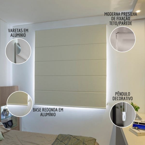 Persiana Romana (1,55Larg. x 2,00Alt.) Blackout Azul- Vogaflex - 3