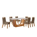 Ver imagem 2 de Conjunto de Jantar Mesa Maceió Tampo MDF e Vidro com 6 Cadeiras Atena Yescasa Bege/Castanho Cinamomo/Pena Caramelo/Off White