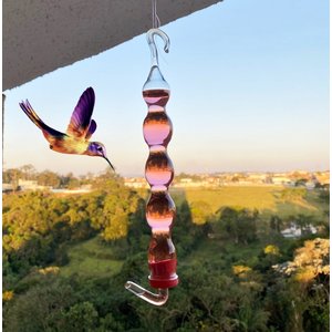 Bebedouro De Vidro Fino Luxo Para Beija Flor E Pássaros