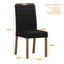 Ver imagem 2 de Cadeira para Mesa de Jantar Mariana Kit 2 Peças Amendoa Veludo Preto – New Ceval