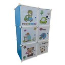 Ver imagem 1 de Armário Modular Infantil Portátil 6 Portas Desmontável Guarda-roupa Organizador de Sapatos e Brinque