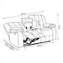 Ver imagem 3 de Sofá Reclinável Sala de Cinema 2 Lugares Massagem Aquecimento Hollywood Manual Porta Copos Baú Centr