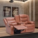 Ver imagem 1 de Sofá Reclinável Sala de Cinema 2 Lugares Massagem Aquecimento Hollywood Manual Porta Copos Baú Centr