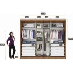 Guarda Roupa Casal com Espelho 3 Portas 8 Gavetas Udine Novo Horizonte - 5 Guarda Roupa Casal com Espelho 3 Portas 8 Gavetas Udine Novo Horizonte - 5