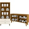 Cristaleira Liz e Buffet Quartzo para Sala Off White Nature Henn - 7