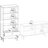 Cristaleira Liz e Buffet Quartzo para Sala Off White Nature Henn - 6