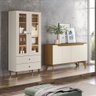 Cristaleira Liz e Buffet Quartzo para Sala Off White Nature Henn - 3