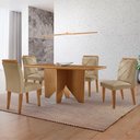 Ver imagem 1 de Mesa de Jantar Evora 120cm Mdf Canto Copo e com 4 Cadeiras Melissa