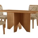 Ver imagem 7 de Mesa de Jantar Evora 120cm Mdf Canto Copo e com 4 Cadeiras Melissa