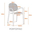 Ver imagem 6 de Kit 4 Cadeiras Empilhável Portofino Fratini Polipropileno Cor Cinza e Assento Simulando Palha