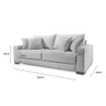 Sofá 3 Lugares Fixo Living Marrocos Suede Cinza Claro 2,0m Mk - 4