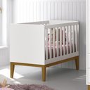 Ver imagem 2 de Berço Mini Cama Classic Branco Fosco com Pés Amadeirado - Reller Móveis