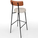 Ver imagem 7 de Kit 03 Banquetas Alta Cozinha Sala De Jantar Aço Milão L02 Couríssimo Camel Linho Cru - Lyam Decor