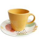 Ver imagem 1 de Xícara de Café com Pires de Cerâmica para Café Chá Botanical Corona Mesa Posta Avulsa