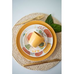 Xícara de Café com Pires de Cerâmica para Café Chá Botanical Corona Mesa Posta Avulsa - 5