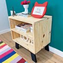 Ver imagem 2 de Mesa Lateral Woods Dual Prateleira Natural e Preto