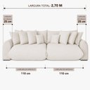 Ver imagem 4 de Sofá Retrátil 5 Lugares Bouclê Armani 2,70 Mts Marfim