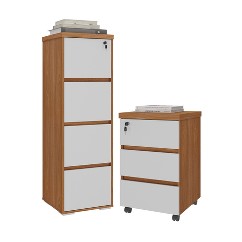 Arquivo 4 Gavetas e Gaveteiro Tuvalu Freijó Branco