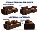 Ver imagem 5 de Sofá Cama Retrátil Reclinável 2,30m Bangkok Suede Velut Marrom Molas no Assento - King House