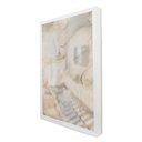 Ver imagem 1 de Quadro Decorativo Caixa Alta com Vidro Abstrato Mármore Luxo TaColado Moldura Branca 90 x 60cm