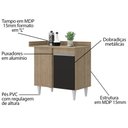 Ver imagem 3 de Balcão de Canto Reto Flex com Tampo 1 Porta Denver Castanho/Preto - Lumil Lumil Móveis