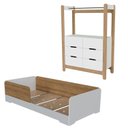Ver imagem 2 de Quarto Infantil Completo Guarda-Roupa Closet e Cama Solteiro Montessoriana Olivia e Mark Branco/Louro Freijó Grann