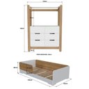 Ver imagem 3 de Quarto Infantil Completo Guarda-Roupa Closet e Cama Solteiro Montessoriana Olivia e Mark Branco/Louro Freijó Grann