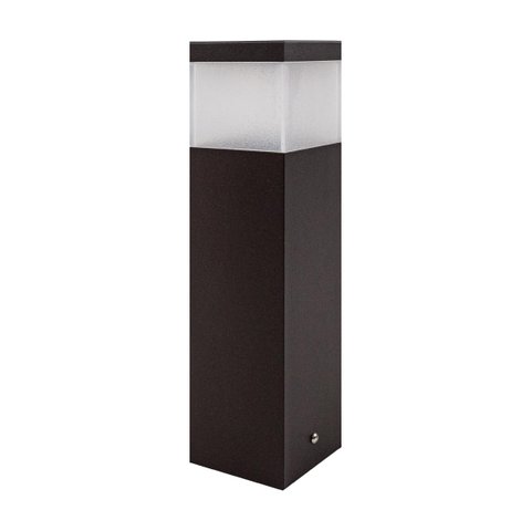 2x Poste Balizador 30cm para Jardim Alumínio Marrom + LED 12W Branco Frio St1301