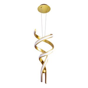 Pendente Fluire Bella Dourado 28x74cm 30W Re005 St1431