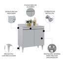 Ver imagem 2 de Balcão de Cozinha Multiuso 80cm 2 Portas Hawai Cinza Claro - Lumil