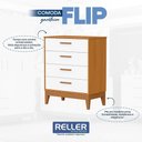 Ver imagem 5 de Dormitório Infantil Flip Guarda Roupa 4 Portas, Cômoda 4 Gavetas e Berço Branco Fosco/savana -