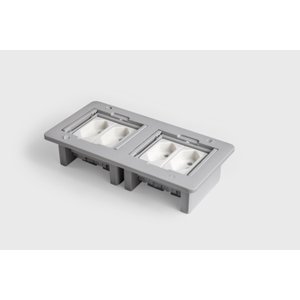 Caixa Retangular de embutir com 4 Tomadas Flex - Cinza