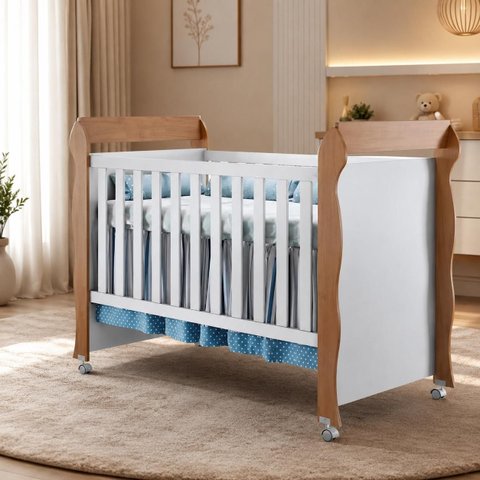 Berco 100% MDF Mireli Branco Fosco / Amadeirado Carolina Baby