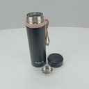 Ver imagem 3 de Garrafa Térmica Squeeze Academia Treino 21x6x6cm 500ml Inox Preto Parede Dupla Business