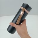 Ver imagem 5 de Garrafa Térmica Squeeze Academia Treino 21x6x6cm 500ml Inox Preto Parede Dupla Business