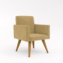 Ver imagem 2 de Kit Namoradeira + 2 Poltronas Decorativas Recepção Balaqui Cor:capuccino