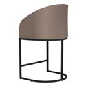 Ver imagem 3 de Poltrona Banqueta Decorativa Luxo Mia Suede Base Metal Preta - Estopar Poltrona Mia Suede Cappuccino