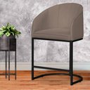 Ver imagem 2 de Poltrona Banqueta Decorativa Luxo Mia Suede Base Metal Preta - Estopar Poltrona Mia Suede Cappuccino