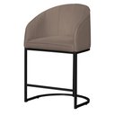 Ver imagem 1 de Poltrona Banqueta Decorativa Luxo Mia Suede Base Metal Preta - Estopar Poltrona Mia Suede Cappuccino