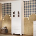 Ver imagem 1 de Guarda-roupa Infantil 62cm 2 Portas com Vidro e 2 Gavetas Aurora Multimóveis Mp4496 Branco
