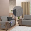 Ver imagem 5 de Capa Protetora de Sofá King 4 Lugares Manu Matelado Dupla Face:cinza e Preto