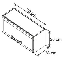 Armário Aéreo De Aço 1 Porta Luce Branco e Preto Itatiaia Móveis - 3