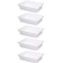 Ver imagem 1 de Kit 5 Travessas Retangulares 2,2l Brancas Salada Sobremesa Petisco Cozinha Restaurantes Coza