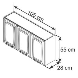 Armário Suspenso De Aço 3 Portas Luce Branco Itatiaia Móveis - 4