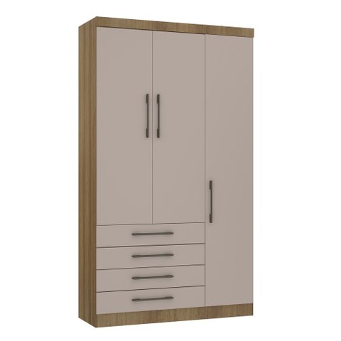 Guarda Roupa Dormitório Modulado Paris Módulo 4 Portas 4 Gavetas - Luciane 328:Avelã e Cinammon