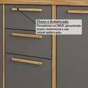 Ver mais imagens de Balcões de Cozinha 5 Portas 2 Gavetas MDF com Tampos 200cm Malta Espresso Móveis Amêndoa/Platina