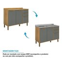 Ver imagem 5 de Balcões de Cozinha 5 Portas 2 Gavetas MDF com Tampos 200cm Malta Espresso Móveis Amêndoa/Platina