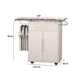 Tabua Mesa Passadeira de Roupa Bela C/gabinete Branco - 4